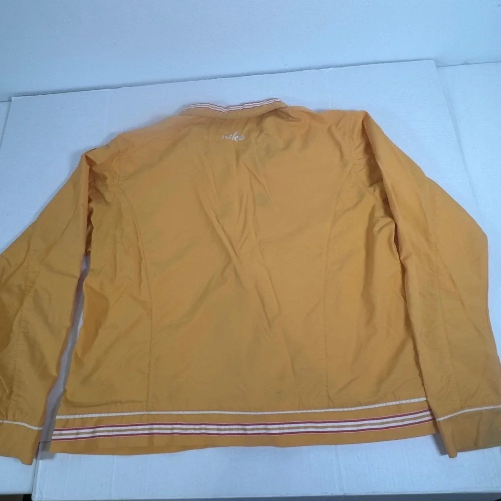 Vintage Nike‎ Windbreaker Jacket Mens XXL Orange Vintage Full Zip Striped Trim
